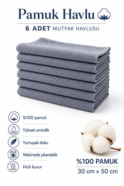 sevilya 6 Kitchen Towels Hand and Face Towels
