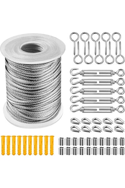 Morvena Picks Set de cabluri de sârmă din oțel inoxidabil 304 învelit de 15 m