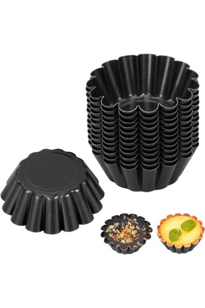 STARSTAR 12-Pack Metal Mini Tart Molds, 63 x 24 cm, for Small Tarts, Cakes, F...