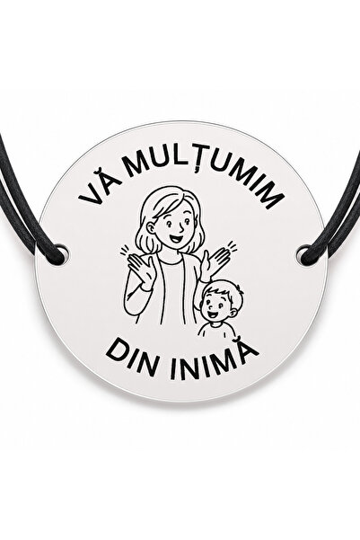 Simoshop Brățară argint 925 cu bănuț gravat doamna educatoare care aplaudă un...