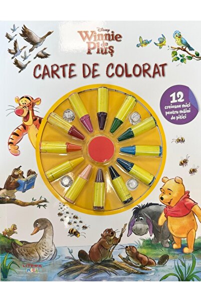 Litera Disney: Winnie de Plus. Carte de colorat. 12 creioane mici pentru main...