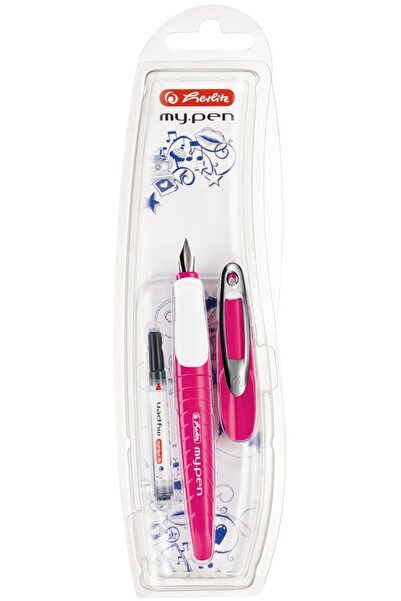 Herlitz Stilou My.pen penita M roz-alb, blister,