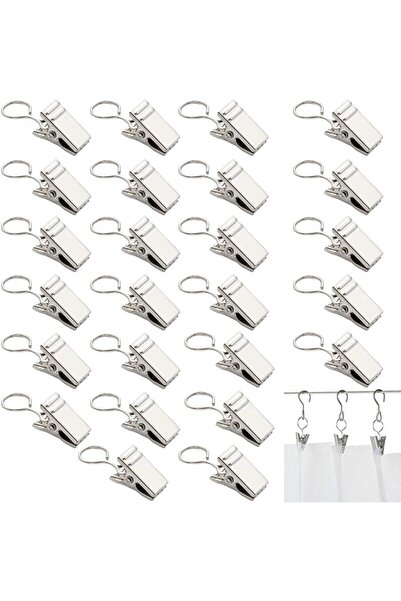 STARSTAR 25-piece set of curtain hooks, suitable for tracks, pulleys and clip...