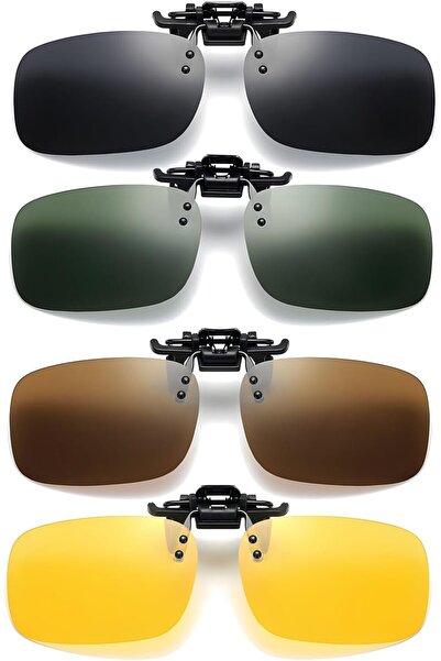 STARSTAR 4-Pack Unisex Polarized Flip-Up Clip-On Sunglasses with Pouches (UV4...