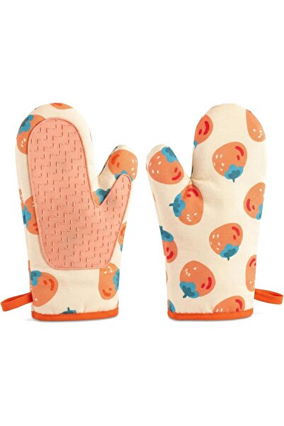 STARSTAR Oven Gloves Heat Resistant Up to 230C Non-Slip Silicone Cotton Hangi...