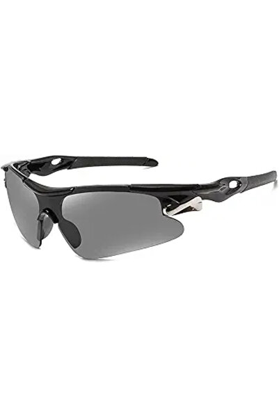 STARSTAR Unisex mountain bike sunglasses, clear MTB, glossy black frame with ...