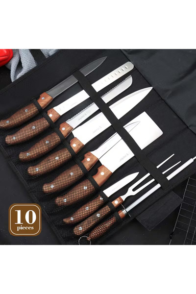 Klyte 10 Piece Kitchen Knife Set - Ultra Sharp Chef Knife Set with Ergonomic ...