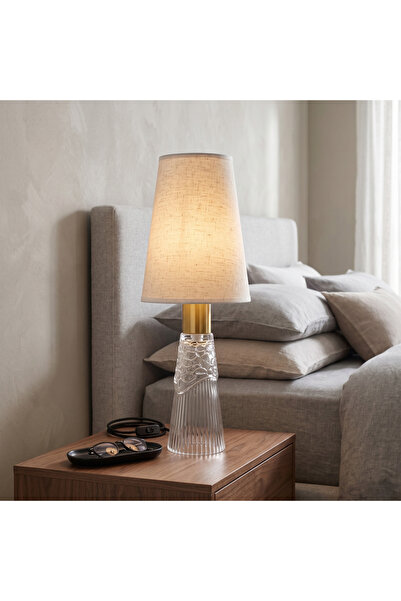 Ebticar Elegant Table Lamp with Glass Base Suitable for Bedrooms and Living R...
