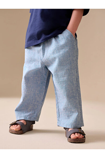 Generic Brand Children's Light Blue Loose-Fit Trousers with Tie-Waist and Poc...