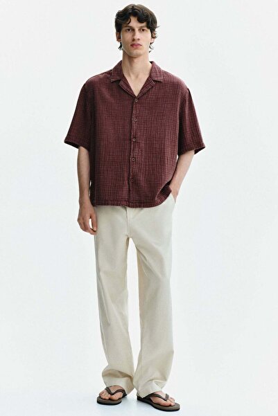 H&M Relaxed Fit Short-sleeved muslin shirt