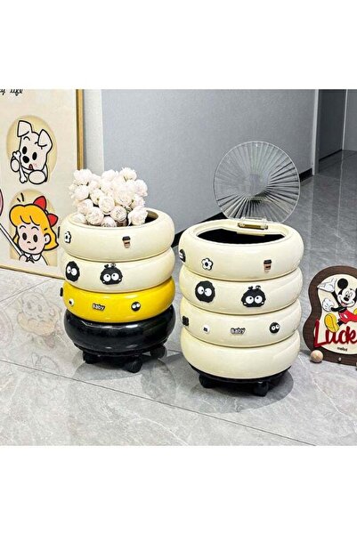 DubaiGallery Premium Cute Household Waste Basket with Fun Cartoon Style – Ide...