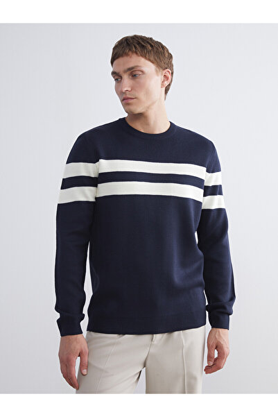 LC Waikiki Crew Neck Striped Men's Knitwear Sweater
