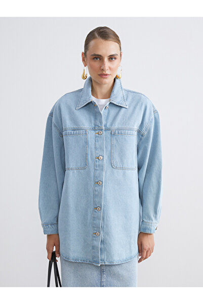 LC Waikiki Collared Neck Women's Denim Jacket