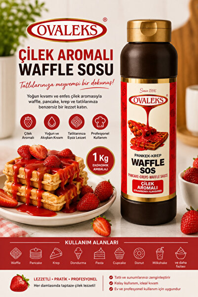 Ovaleks KREP-WAFFLE-PANKEK SOS ÇİLEK SOS 1000GR