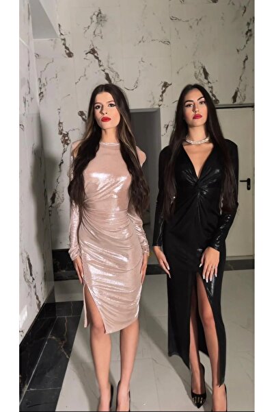 prettybrand Елегантна рокля за официални случаи в прахово розово