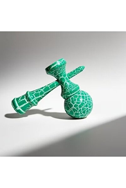 OEM Kendama Profesionala- Culoare Verde-Alb , Model Crapat si ata cadou