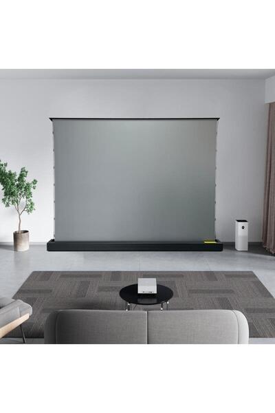 Dualtech 228x163 100"16:9 Motorlu Gergili Floor Up Projeksiyon Perdesi ( 4K U...