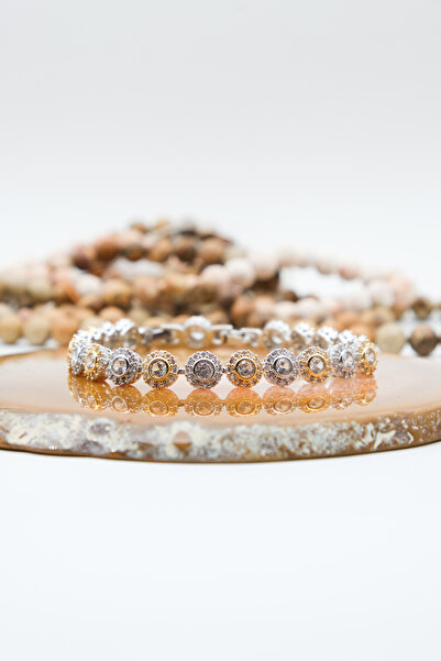 Serenite Collection Cell Gold Silver Color Zircon Bracelet