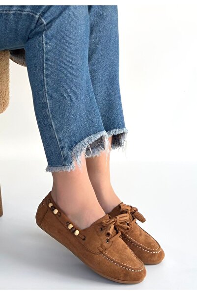 ALFA AKSESUAR 03 Elora Taba Suede Ballerinas