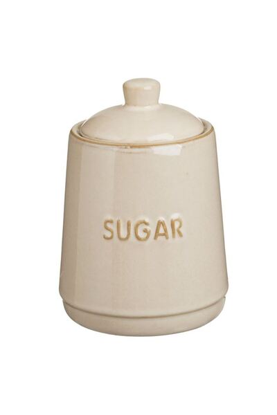 BAMI NETWORK Recipient ceramic bej cu capac pentru zahar 630ml Nordic