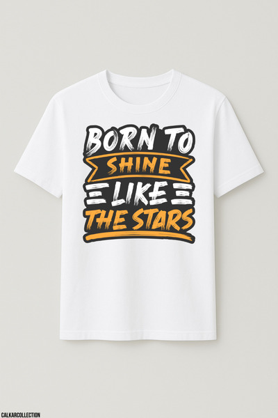 CALKARCOLLECTION Unisex Oversize Born to Shine Like the Stars Tshirt