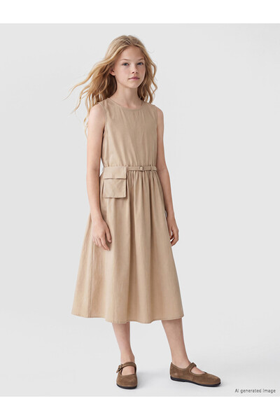 LC Waikiki Esvab • Modern & Distinctive Zero Roba Collar Girls' Poplin Dress