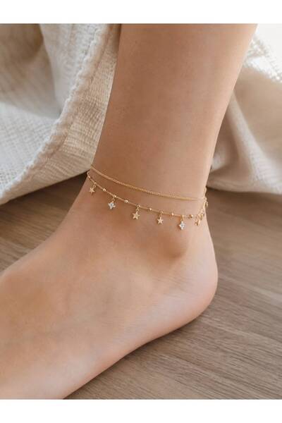 Glowy&Co. Star Stone Anti-Tarnish Steel Anklet