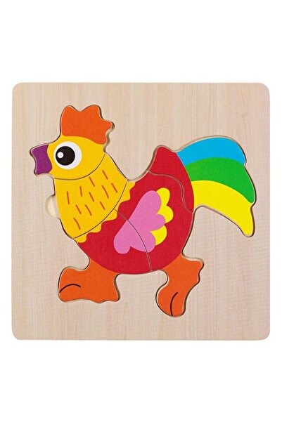 BAMI NETWORK Puzzle din lemn cocos 15x15 cm pentru copii 12 luni+