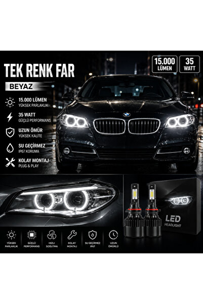 Genel Markalar TÜM ARAÇLARA UYUMLU 10.000 LÜMEN LED XENON TEK RENK BEYAZ FAR