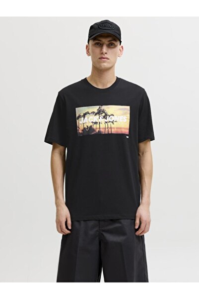 Jack & Jones Μπλούζα κοντομάνικη ανδρική "Diana tee" μαύρη