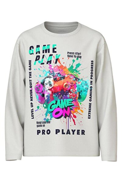 Name it Μπλούζα μακρυμάνικη αγόρι "Game On" εκρού