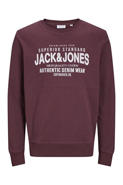 Jack & Jones Μπλούζα μακρυμάνικη άνδρικη "Jeans Sweat" μπορντό