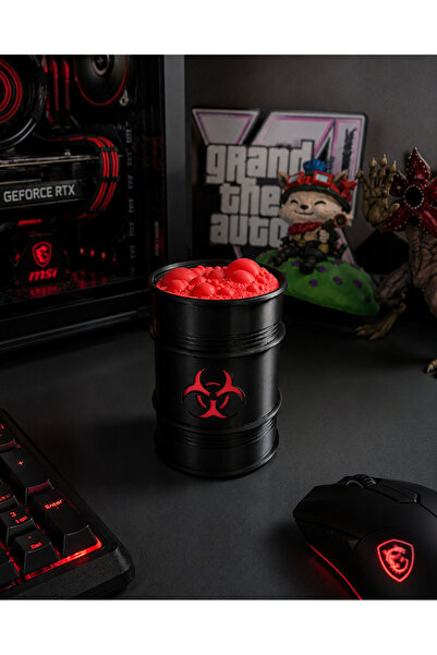 SEKO COMPANY Ledli Biohazard Barrel Gaming Kasa İçi veya Yan Dekor Bilgisayar...