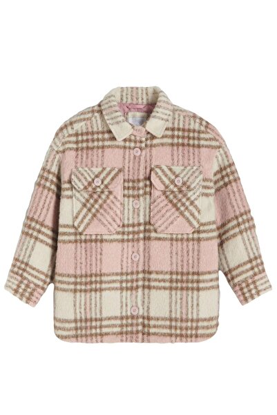 Energiers Παλτό καρό "Overshirt" ροζ