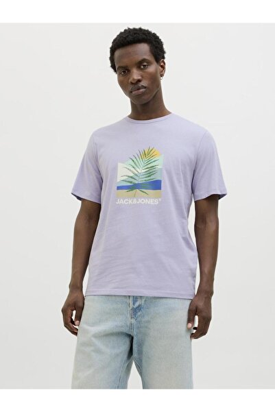 Jack & Jones Μπλούζα κοντομάνικη ανδρική "Languid lavender" λίλα