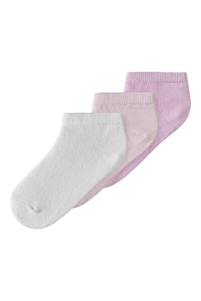 Name it Σετ 3 ζευγάρια κάλτσες αγόρι "Ballerina pink frost" λευκό/σομόν/ροζ