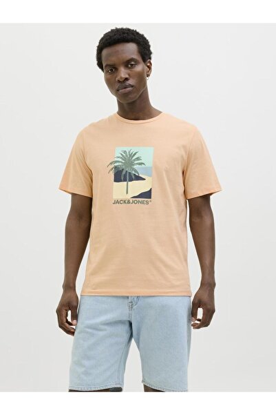 Jack & Jones Μπλούζα κοντομάνικη ανδρική "Peach parfait" σομόν