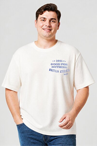 Good For Nothing Men Crew Neck Short Sleeve Graphic Print T-Shirt, Off White