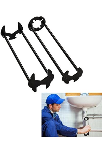 STARSTAR 2-Piece Universal Sink & Faucet Wrench (black), multifunctional plum...