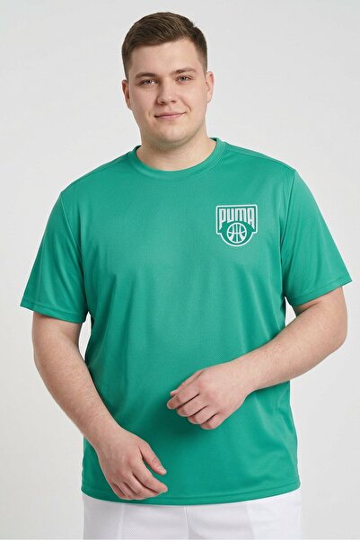 Puma Men Sportswear Fit Short Sleeve Brand Logo Training T-shirt, Green