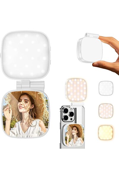 STARSTAR 3-in-1 Magnetic Selfie Fill Light with Mirror & Foldable Charging St...