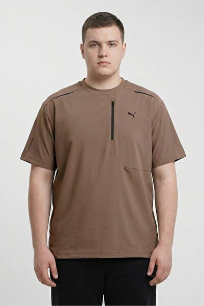 Puma Men Relaxed Fit Short Sleeve Outdoor Pocket T-Shirt, Olive Green