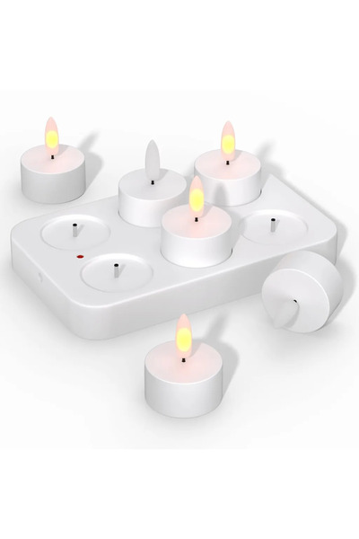 Morvena Picks Set de 6 lumânări electronice, lumânări fără flacără, cu teleco...
