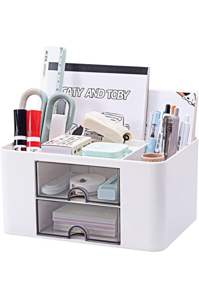STARSTAR Desk organizer with 5 compartments and 2 drawers - multifunctional -...