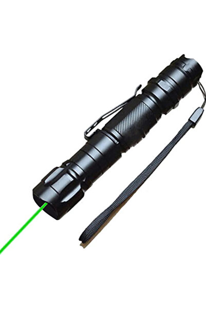 STARSTAR Green flashlight with indicator, long-range beam, star-shaped cap.