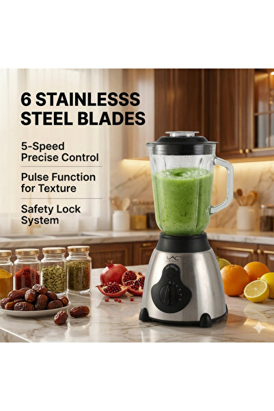 Generic Brand Countertop Blender, 6‑Stainless‑Steel Blades Kitchen Blender wi...