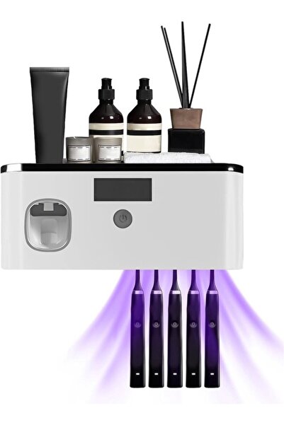 STARSTAR Wall-mounted toothbrush holder with UV cleaning and automatic toothp...