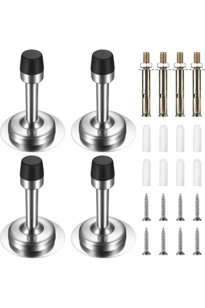 STARSTAR 4-Pack Wall Protector Rubber Door Stop Wedges & Handle Buffer Pads f...