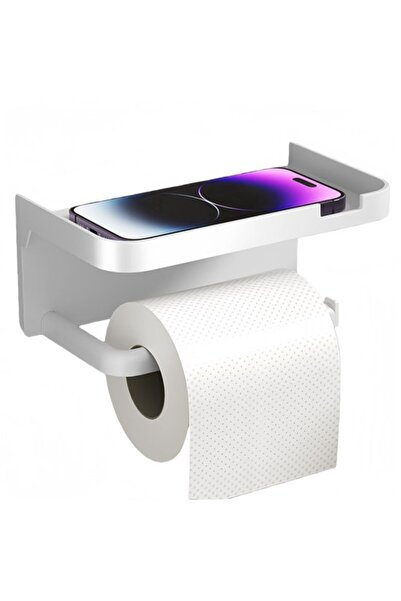STARSTAR Designer Wall-Mounted Toilet Paper Holder with Tray (White)