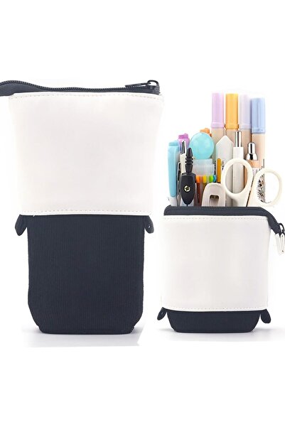 STARSTAR Telescopic pencil case, pen holder, PU corduroy stand-up storage bag...